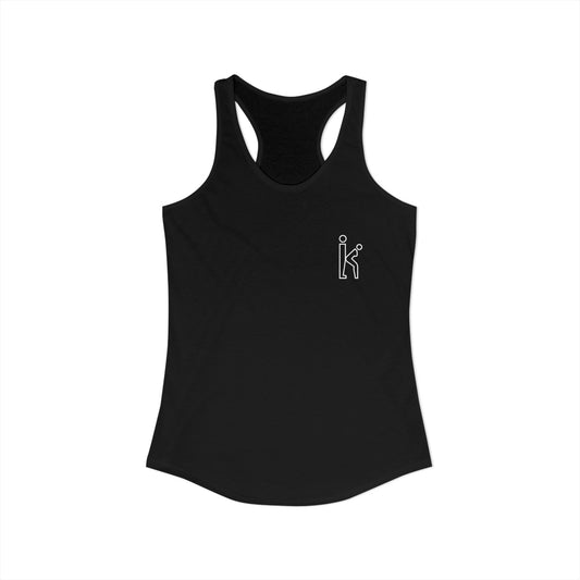 Women's White Print Racerback