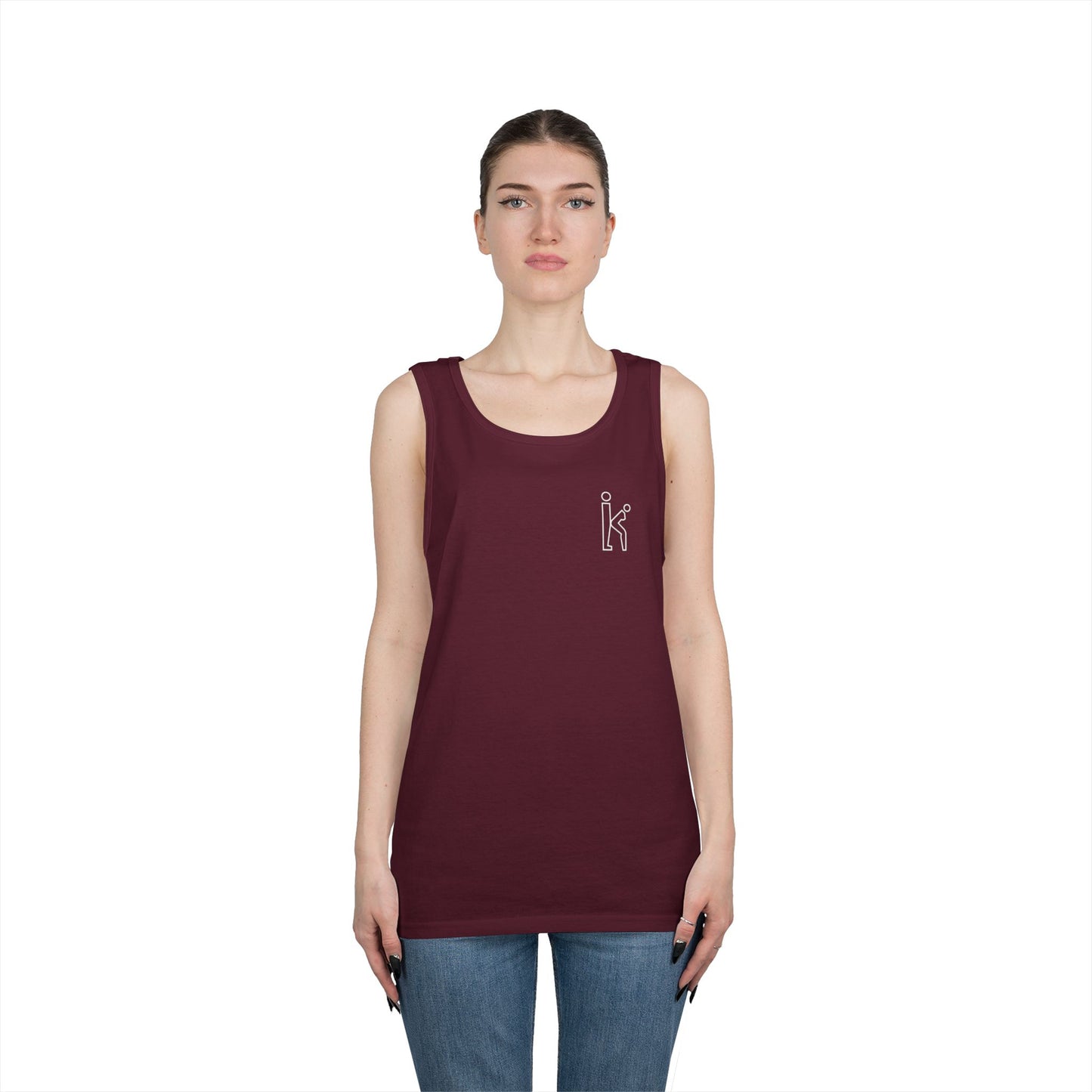 Unisex White Hollow Tank