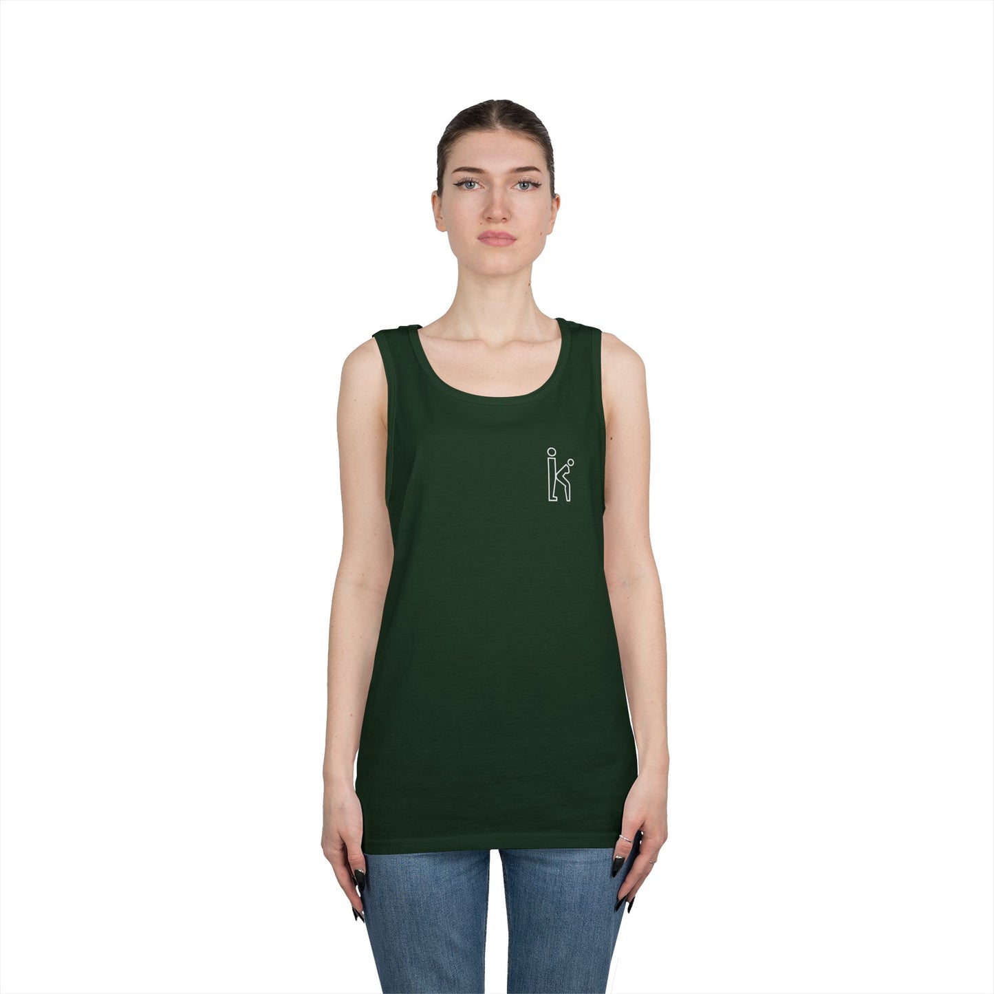 Unisex White Hollow Tank