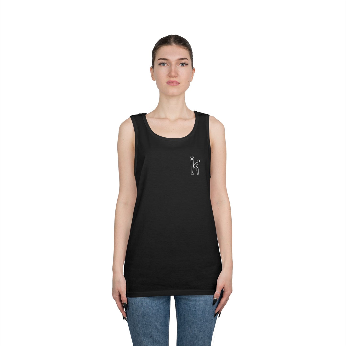 Unisex White Hollow Tank